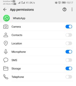 enable storage access for sms app