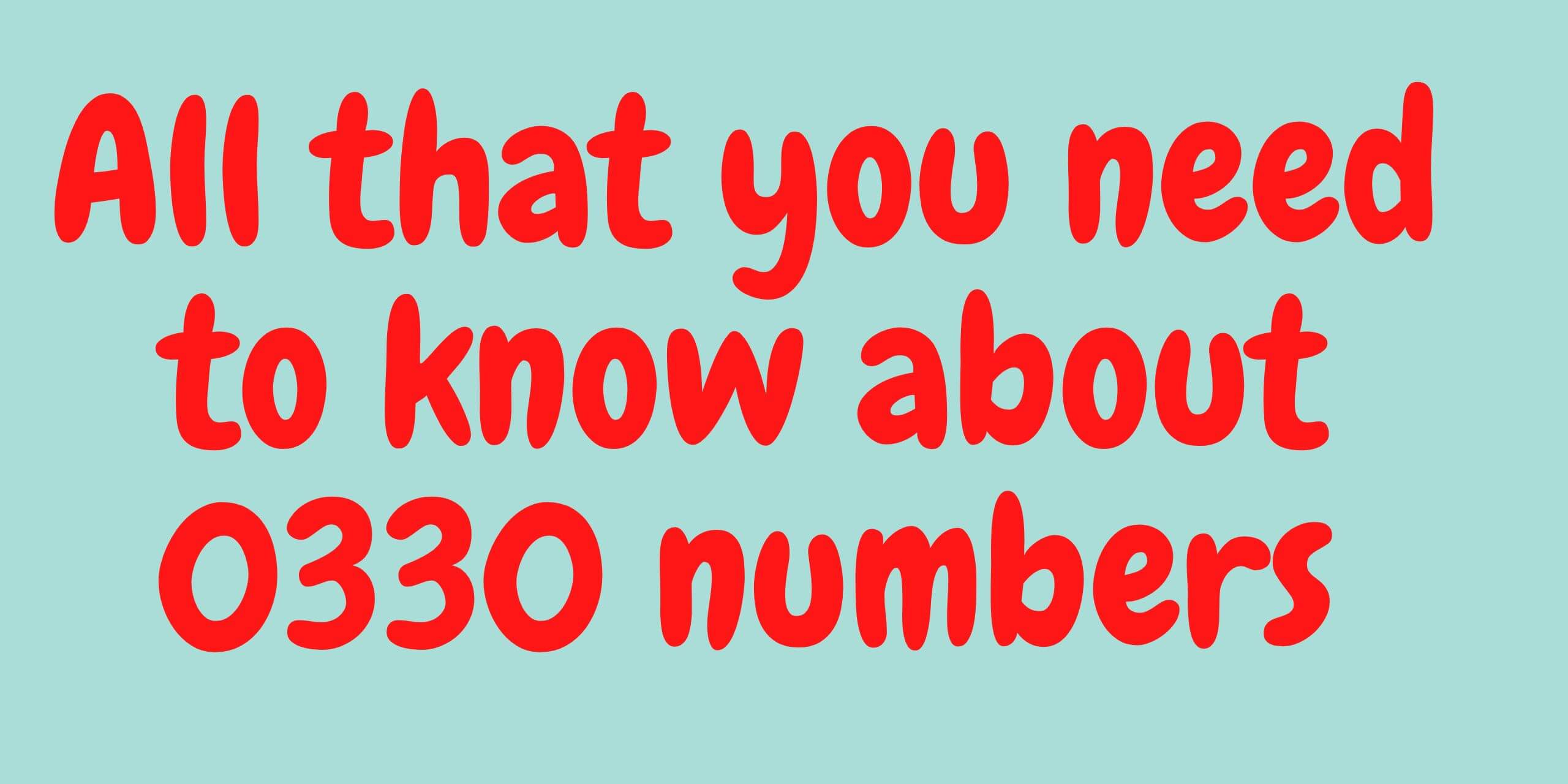 0330 numbers
